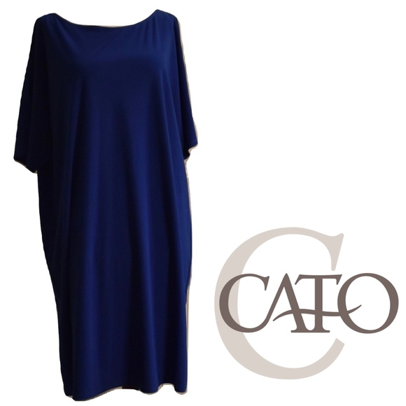 Cato Dresses & Skirts - Cato Loose Fit split-sleeve Blue Dress Size XL